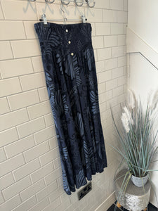 LEAF Print Palazzos - Navy