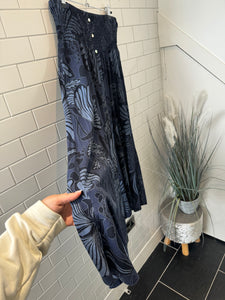 LEAF Print Palazzos - Navy