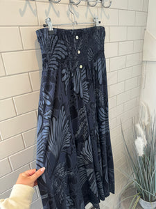 LEAF Print Palazzos - Navy